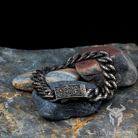 Silver Snakeskin Embroidered Bracelet