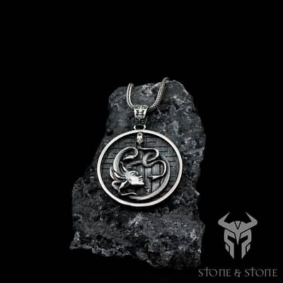 Silver Gorgon Medusa Pendant