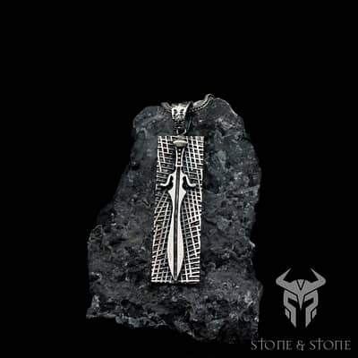 Engraved Silver Sword Pendant