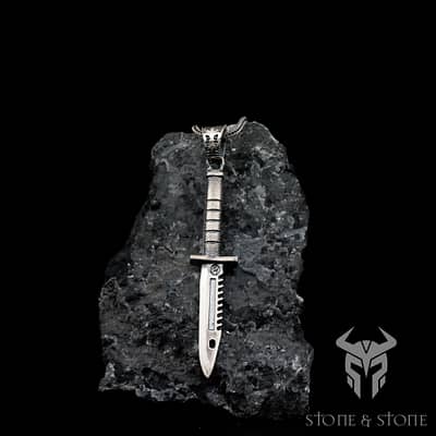 Silver Dagger Knife Pendant